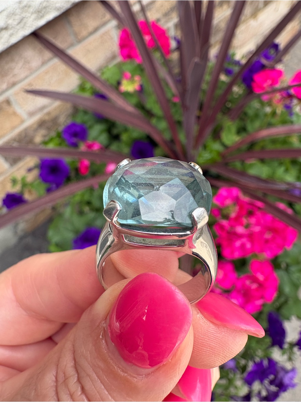 Swarovski Gemma Blue Crystal Statement Ring Retired